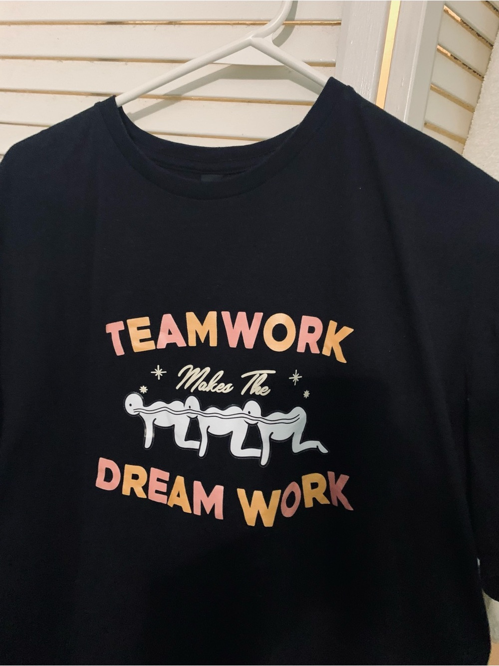 Mens Teamwork Makes The Dream Work' Graphic Tee - Black- Human CentiWork